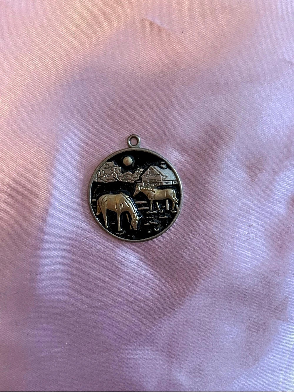 Horse Round Pendant Western Charm